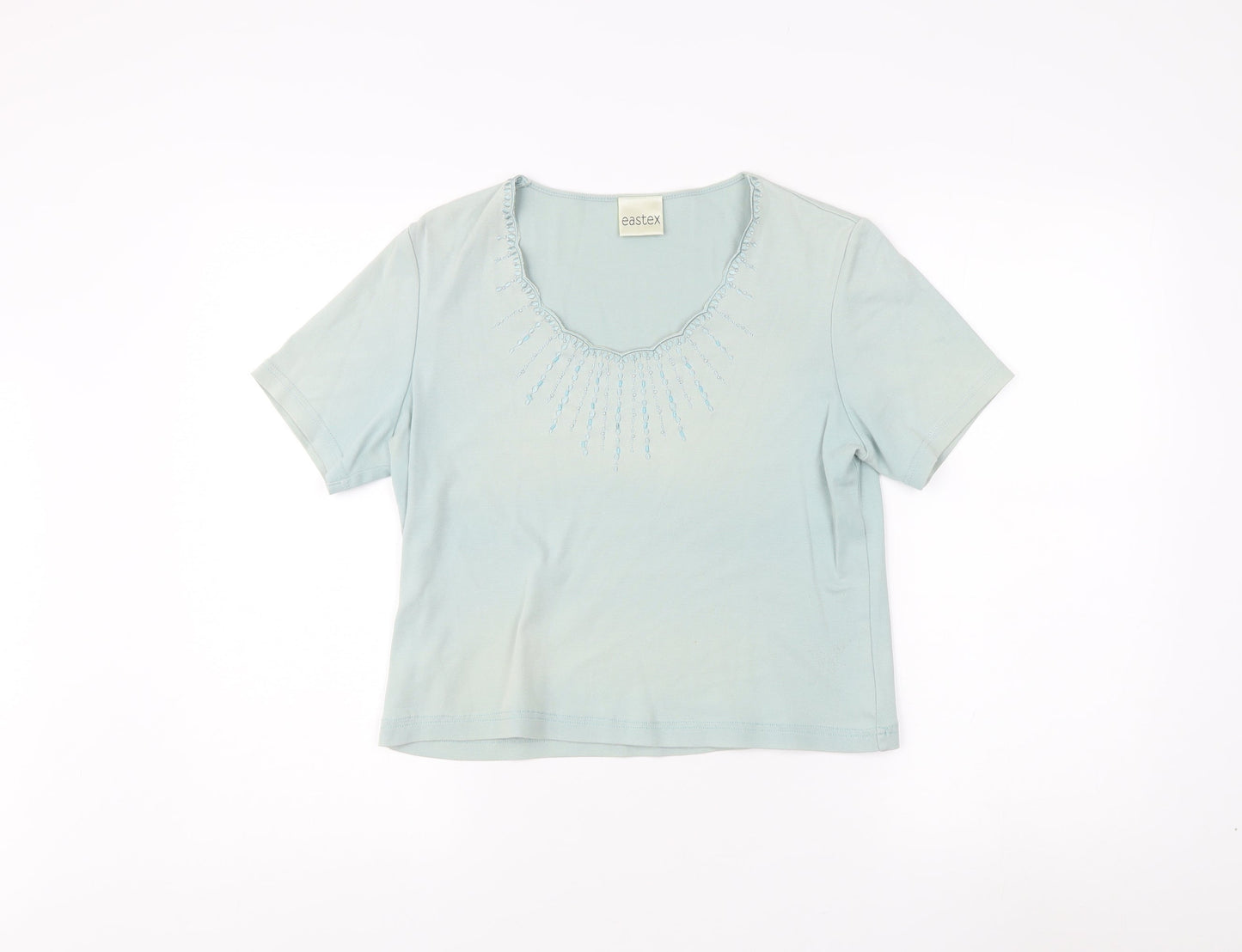 Womens UK Size 10 Eastex Blue Basic T-Shirt