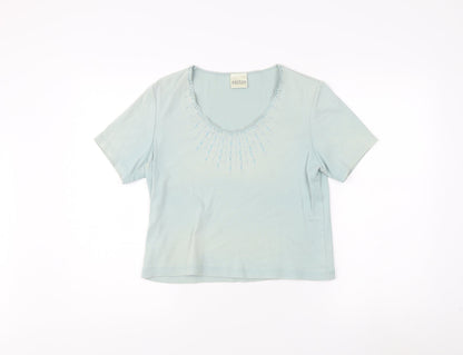 Womens UK Size 10 Eastex Blue Basic T-Shirt