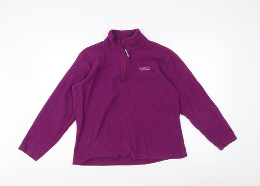 Regatta Women's Purple Fleece Henley Sweatshirt Size 12