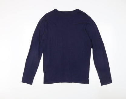 Kangol Blue Men's Pullover Jumper, Size S, V-Neck, Cotton