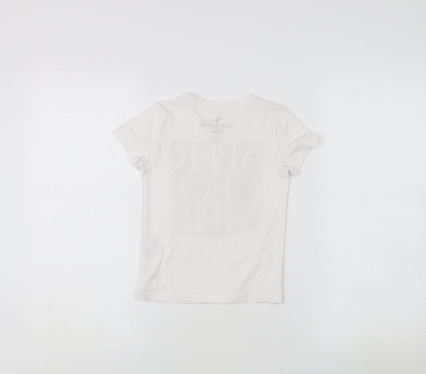 Abercrombie & Fitch Girls White Graphic T-Shirt 3-4 Years