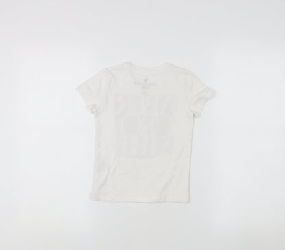 Abercrombie & Fitch Girls White Graphic T-Shirt 3-4 Years