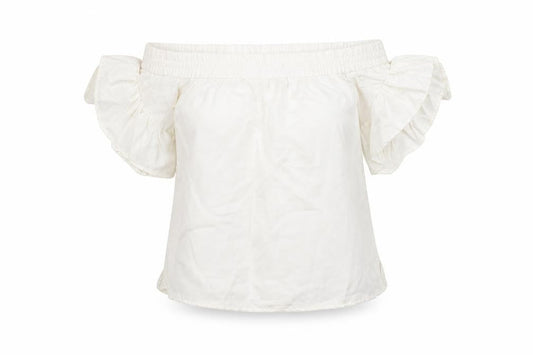 Womens UK Size XS AllSaints Ivory Off the Shoulder Blouse