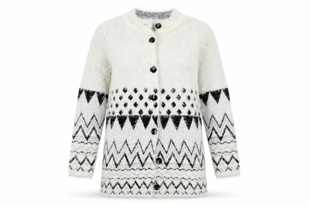 Womens UK Size M Damart White Cardigan Jumper