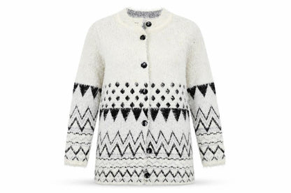 Womens UK Size M Damart White Cardigan Jumper
