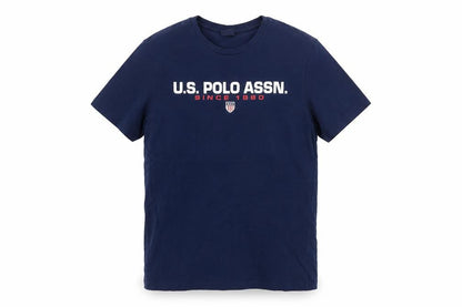 Front view of U.S. Polo Assn. Blue T-Shirt XS unisex adults classic