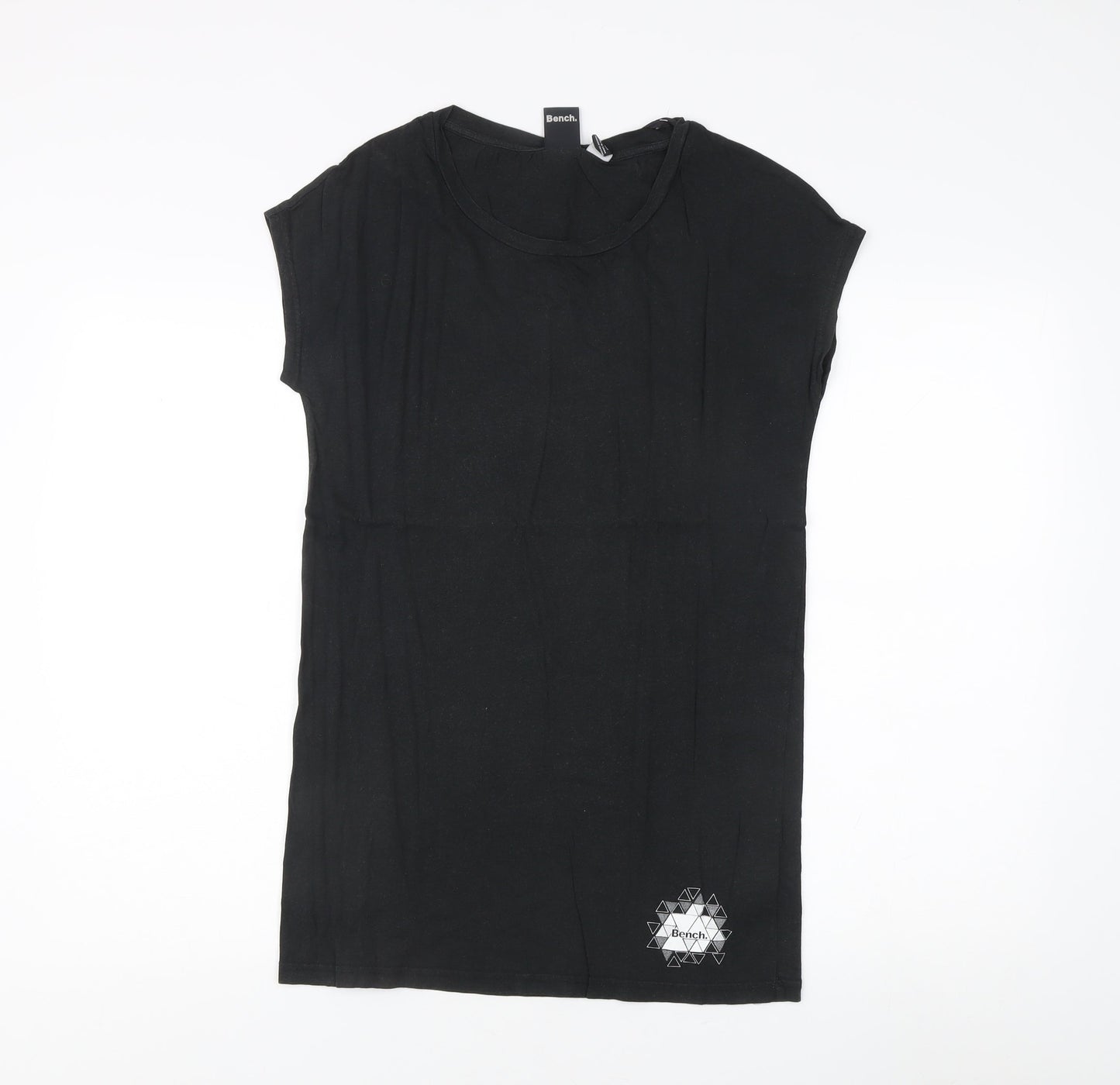 Womens UK Size S Bench Black Basic T-Shirt