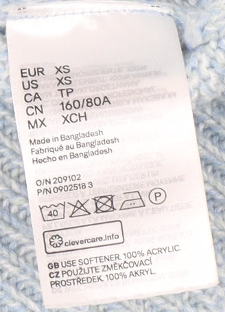 Womens UK Size XS H&M Blue Pullover Jumper
