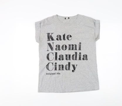 River Island Girls Graphic Print Grey T-Shirt - Size 11-12 Years