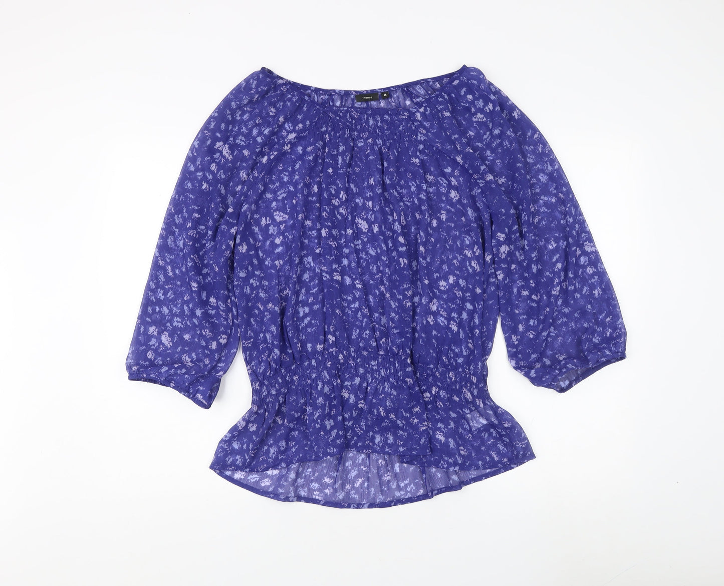Womens UK Size M Fransa Blue Tunic Blouse