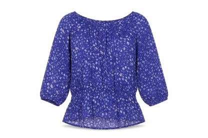 Womens UK Size M Fransa Blue Tunic Blouse