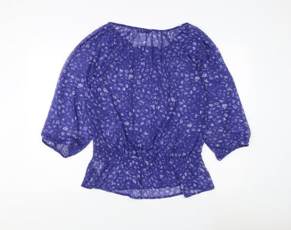 Womens UK Size M Fransa Blue Tunic Blouse