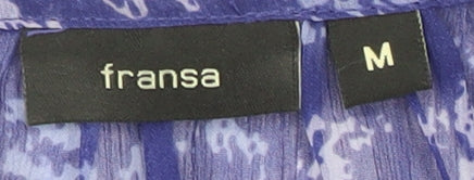 Womens UK Size M Fransa Blue Tunic Blouse