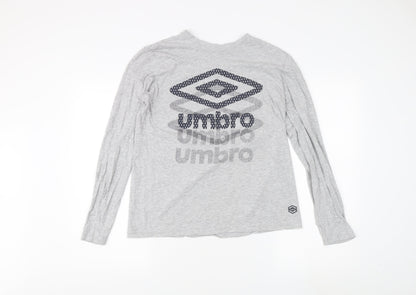 Umbro Men's Grey Long Sleeve T-Shirt M