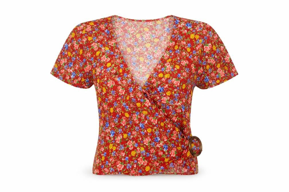 Womens UK Size 8 New Look Multicoloured Wrap Blouse