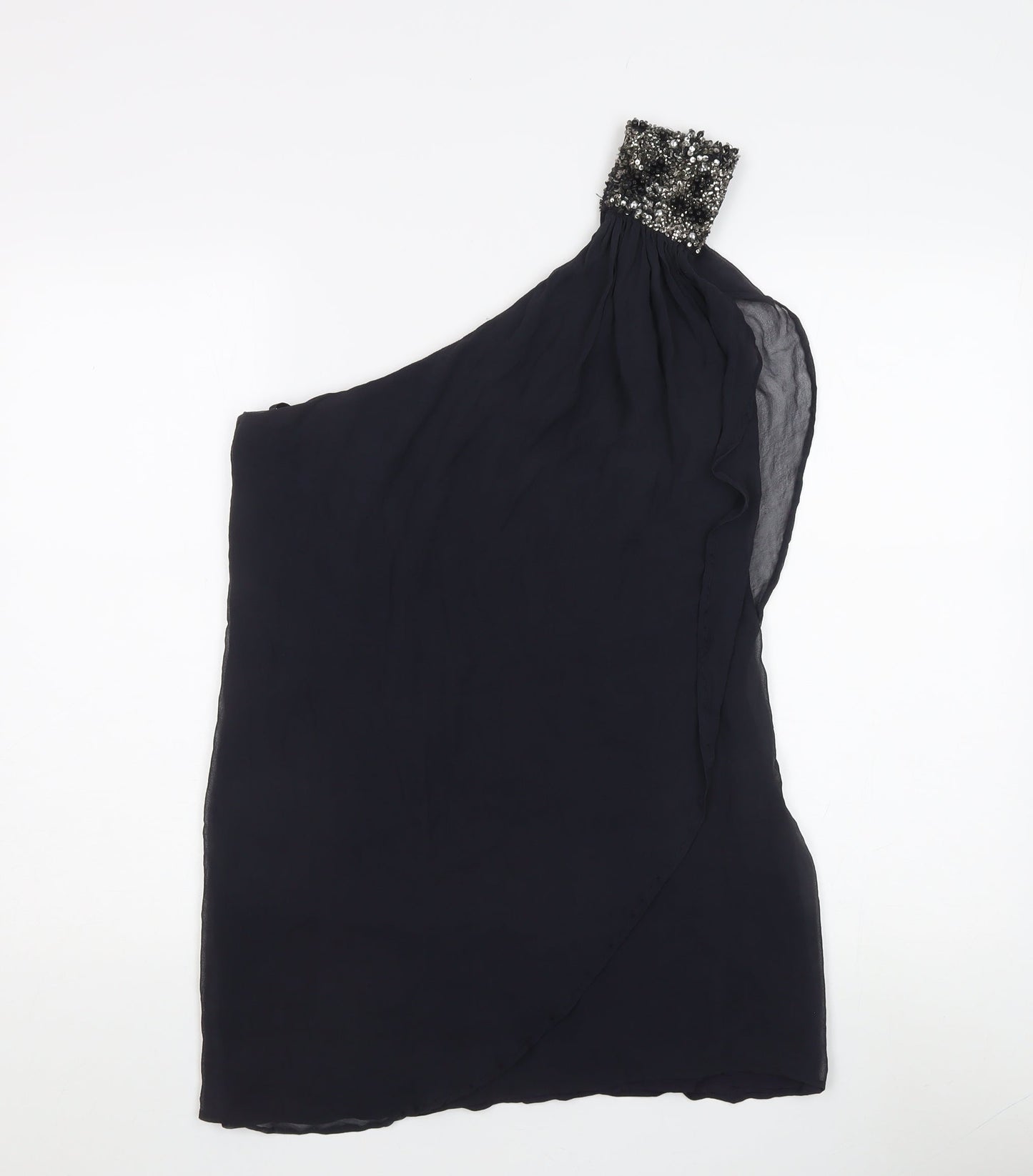 Womens UK Size 14 French Connection Black Basic Blouse