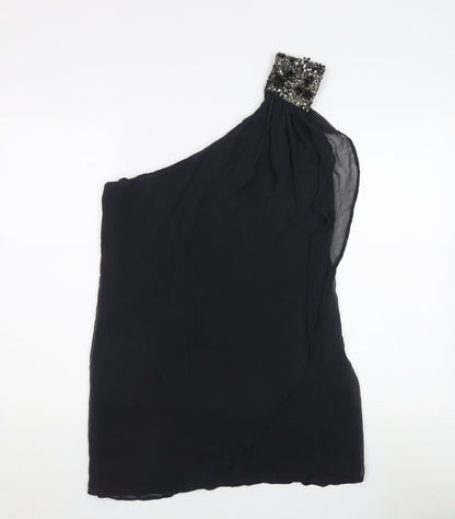 Womens UK Size 14 French Connection Black Basic Blouse