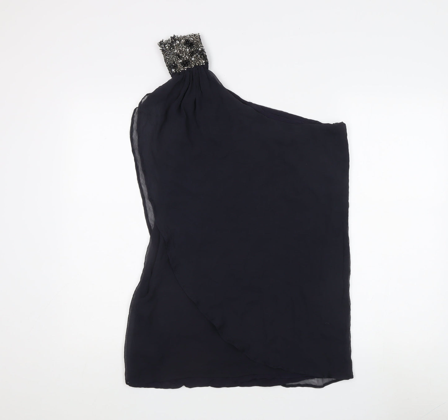 Womens UK Size 14 French Connection Black Basic Blouse
