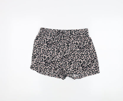 JDY Women's Black Floral Shorts, Size 10, Casual Viscose