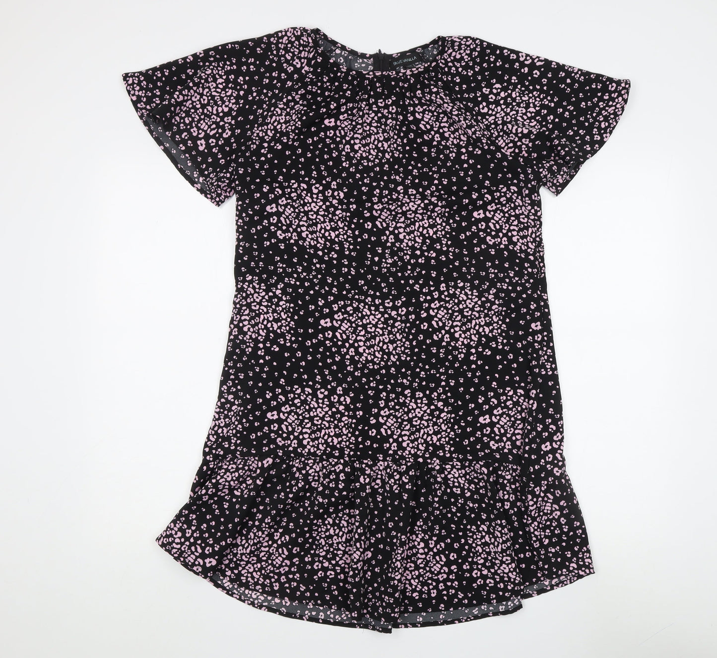 Blue Vanilla Women's Dress Black Pink Size 8 Animal Print