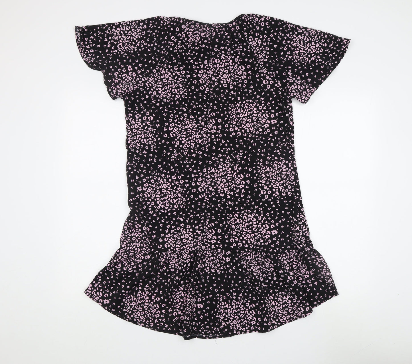 Blue Vanilla Women's Dress Black Pink Size 8 Animal Print