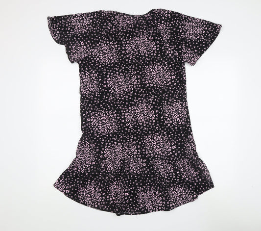 Blue Vanilla Women's Dress Black Pink Size 8 Animal Print