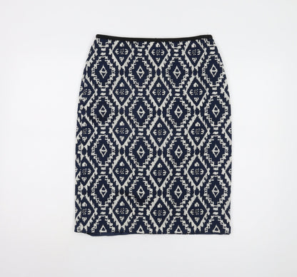 Marks and Spencer Women's Blue Geometric Midi Skirt