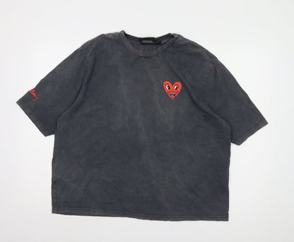Unisex Adults UK Size M Keith Haring Black Basic T-Shirt