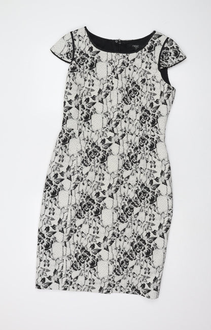 Next Women's Black Floral Sheath Dress Size 12