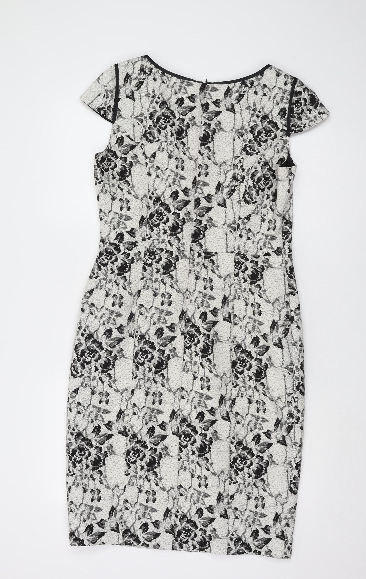 Next Women's Black Floral Sheath Dress Size 12