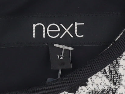 Next Women's Black Floral Sheath Dress Size 12