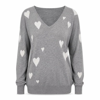 Baukjen Women's Grey Heart Pullover Jumper, Size 6