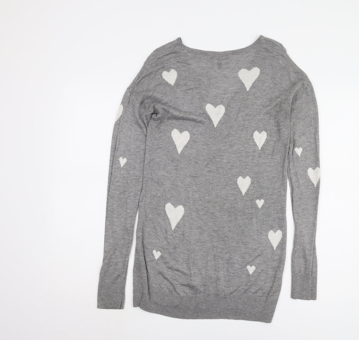 Baukjen Women's Grey Heart Pullover Jumper, Size 6