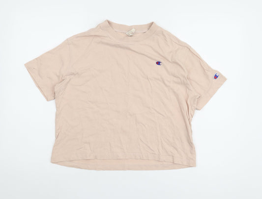 Unisex Adults UK Size M Champion Beige Basic T-Shirt