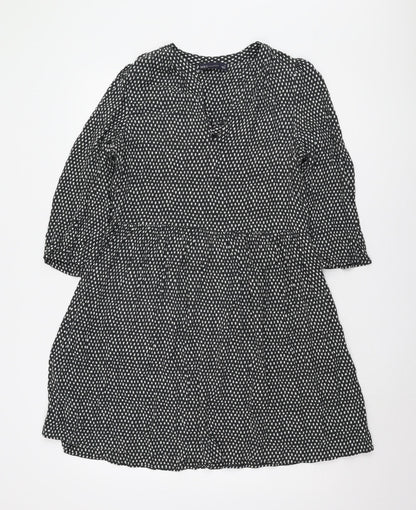 Marks and Spencer Black Geometric Women's Dress Size 12