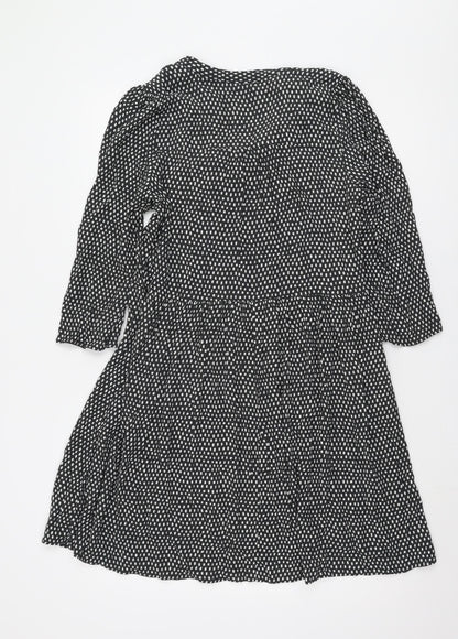 Marks and Spencer Black Geometric Women's Dress Size 12