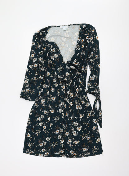 Blue Vanilla Women's Floral Wrap Dress Size 8