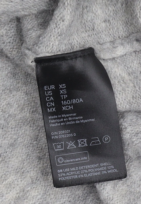 Womens UK Size XS H&M Grey Pullover Jumper