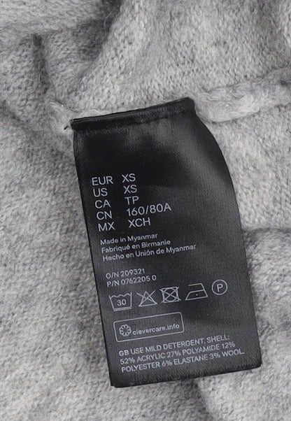 Womens UK Size XS H&M Grey Pullover Jumper