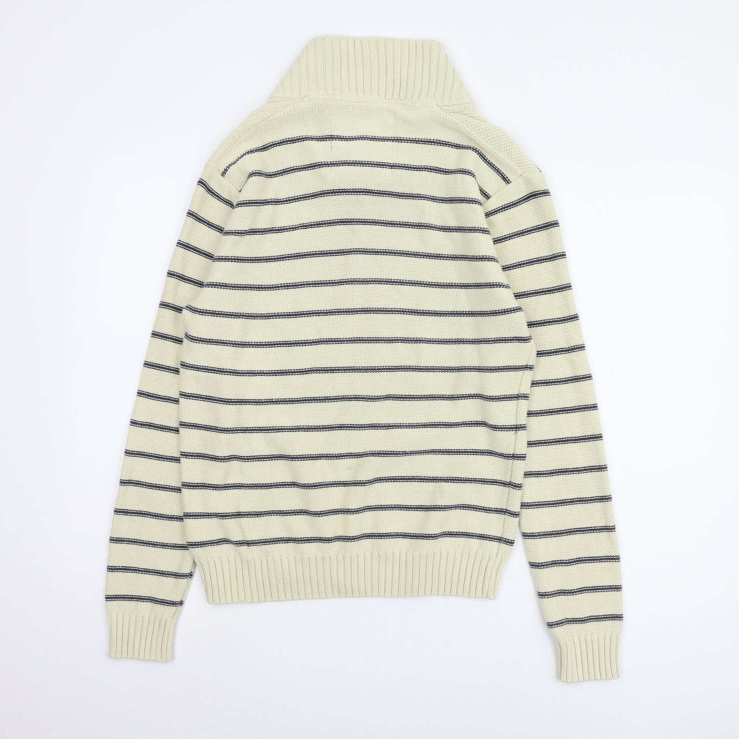 H&M Men’s Beige Roll Neck Striped Pullover - Size L
