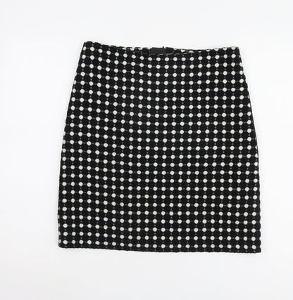 Marks and Spencer Women's Black Geometric Skirt, Size 10