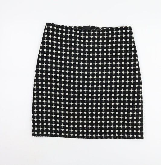 Marks and Spencer Women's Black Geometric Skirt, Size 10