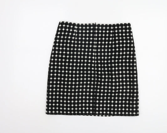 Marks and Spencer Women's Black Geometric Skirt, Size 10