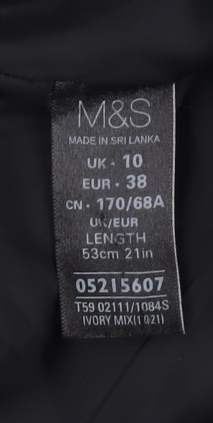 Marks and Spencer Women's Black Geometric Skirt, Size 10