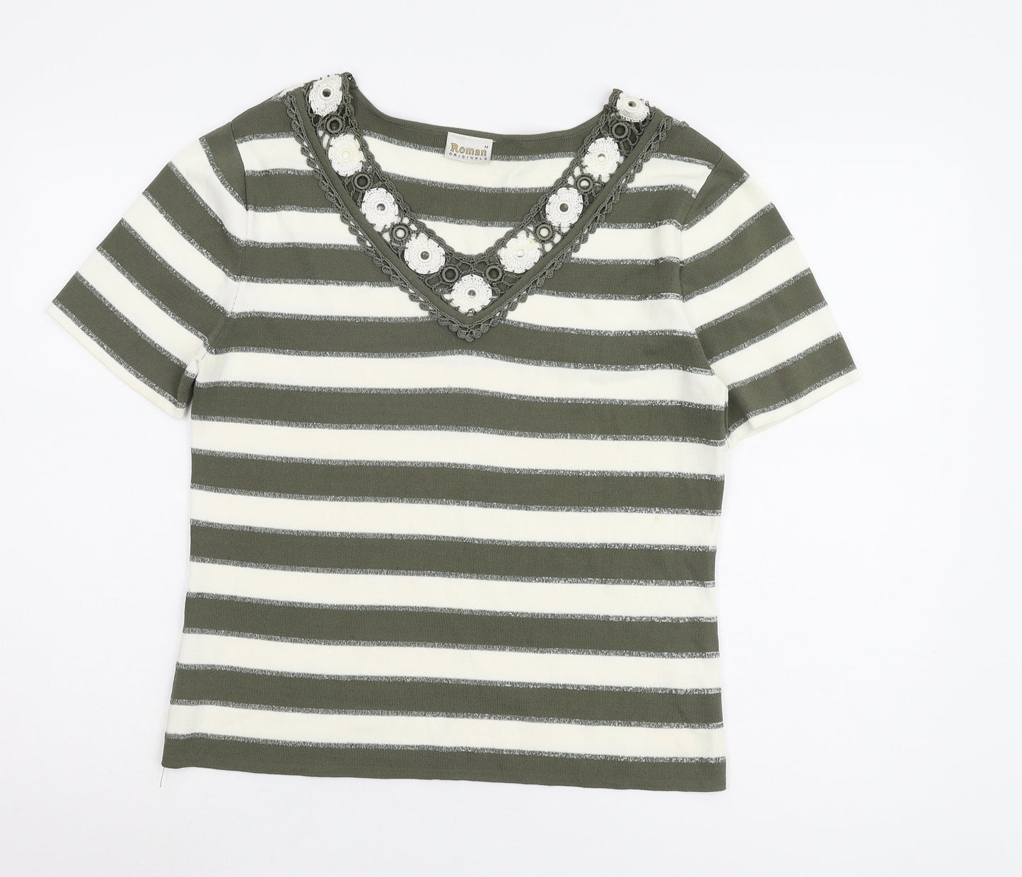 Womens UK Size M Roman Originals Green Basic T-Shirt