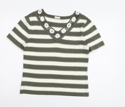 Womens UK Size M Roman Originals Green Basic T-Shirt