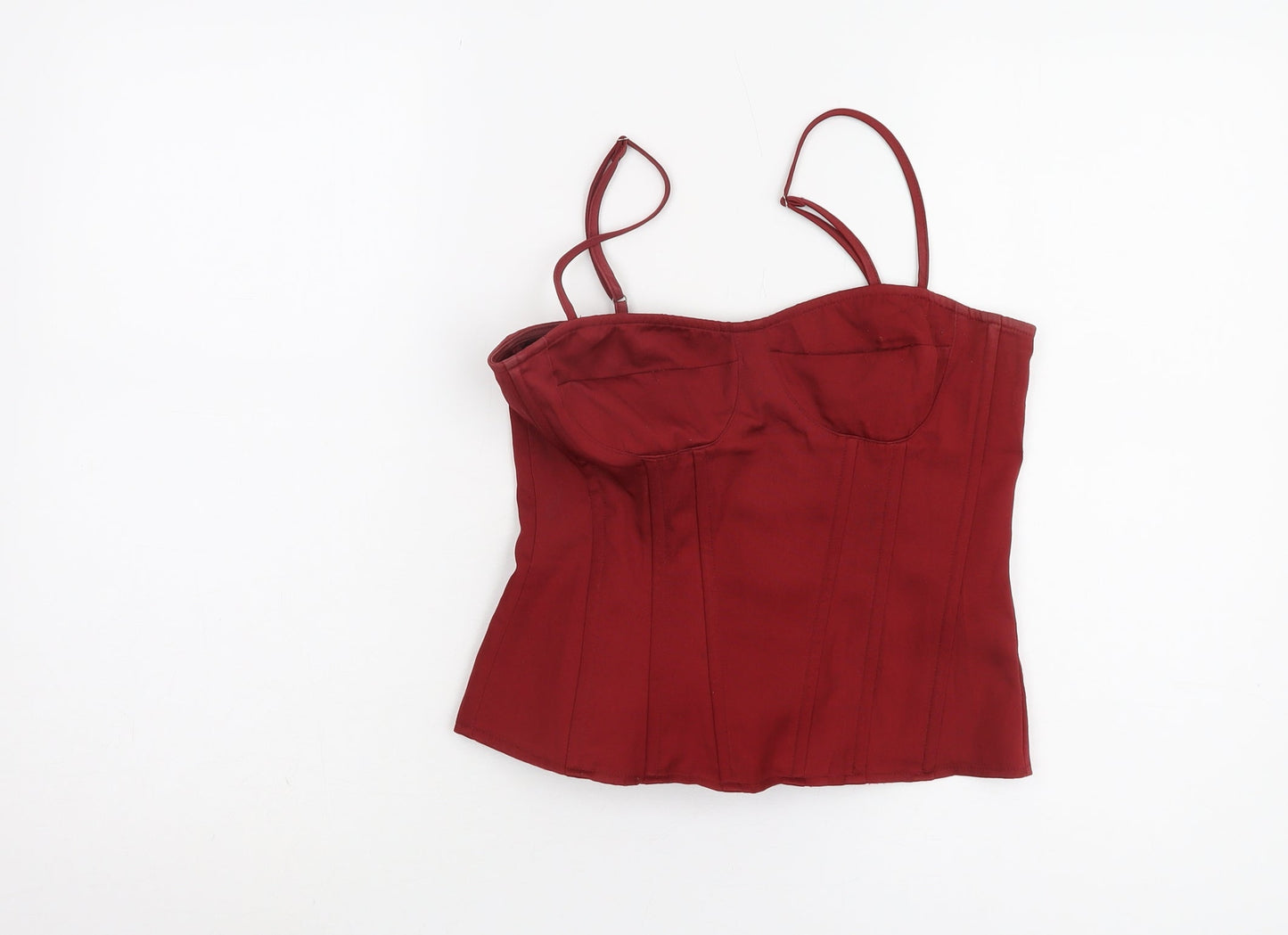 Womens UK Size 6 PRETTYLITTLETHING Red Camisole Tank