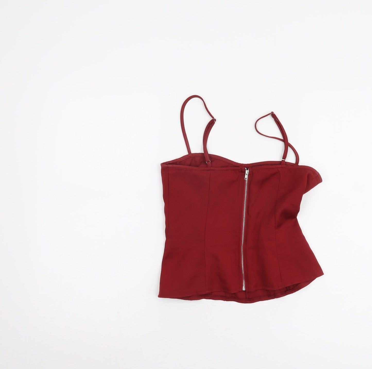 Womens UK Size 6 PRETTYLITTLETHING Red Camisole Tank