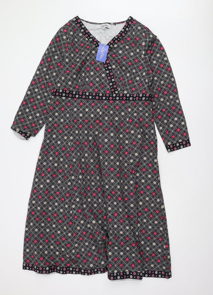 Lily Ella Women’s Multicoloured V-Neck Dress Size 16