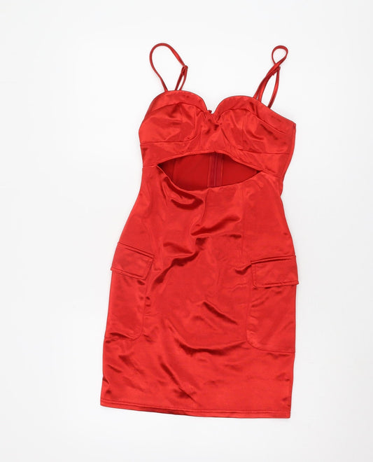 Naanaa Women's Red Sleeveless Party Dress Size 8